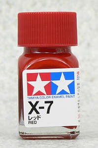 TAMIYA 琺瑯系油性漆 10ml 亮光紅色 X-7 